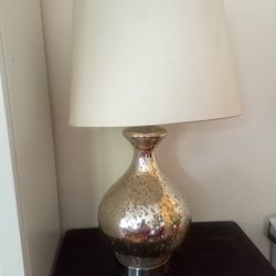 Two  Silver Glass Lamps 