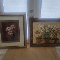 Framed floral art