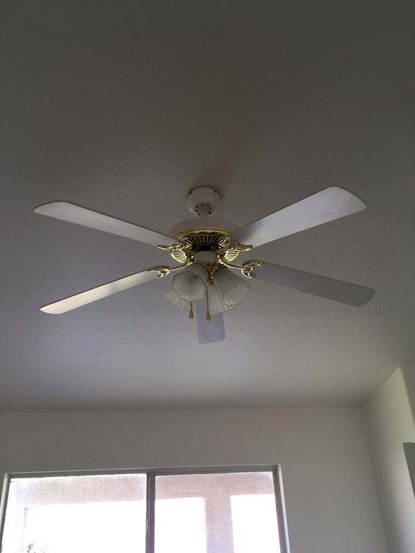White Gold Ceiling Fan Interior Design Ideas
