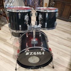 80's Tama Swingstar 4 Piece Drum Set Shell Pack w/ GP Percussion Snare Drum 