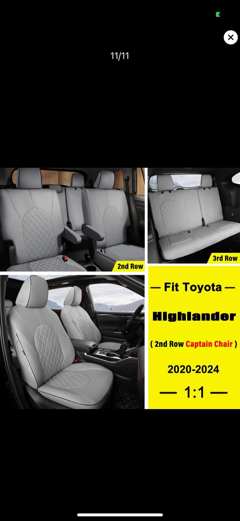 Full Set Car Seat Covers Fit Toyota Highlander 2020-2024