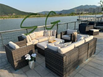 New In Box 10pcs Patio Furniture Couch Chairs 6”cushions Deep Seating (Free Delivery)