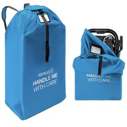 Large Stroller Bag for Airplane Travel, Blue, 47" H x 24" W x 15" D, Fits Most Large, Single, Double, Jogging Strollers – Premium Waterproof Cover, Ad