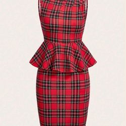 PLAID TOP AND SKIRT SMALL