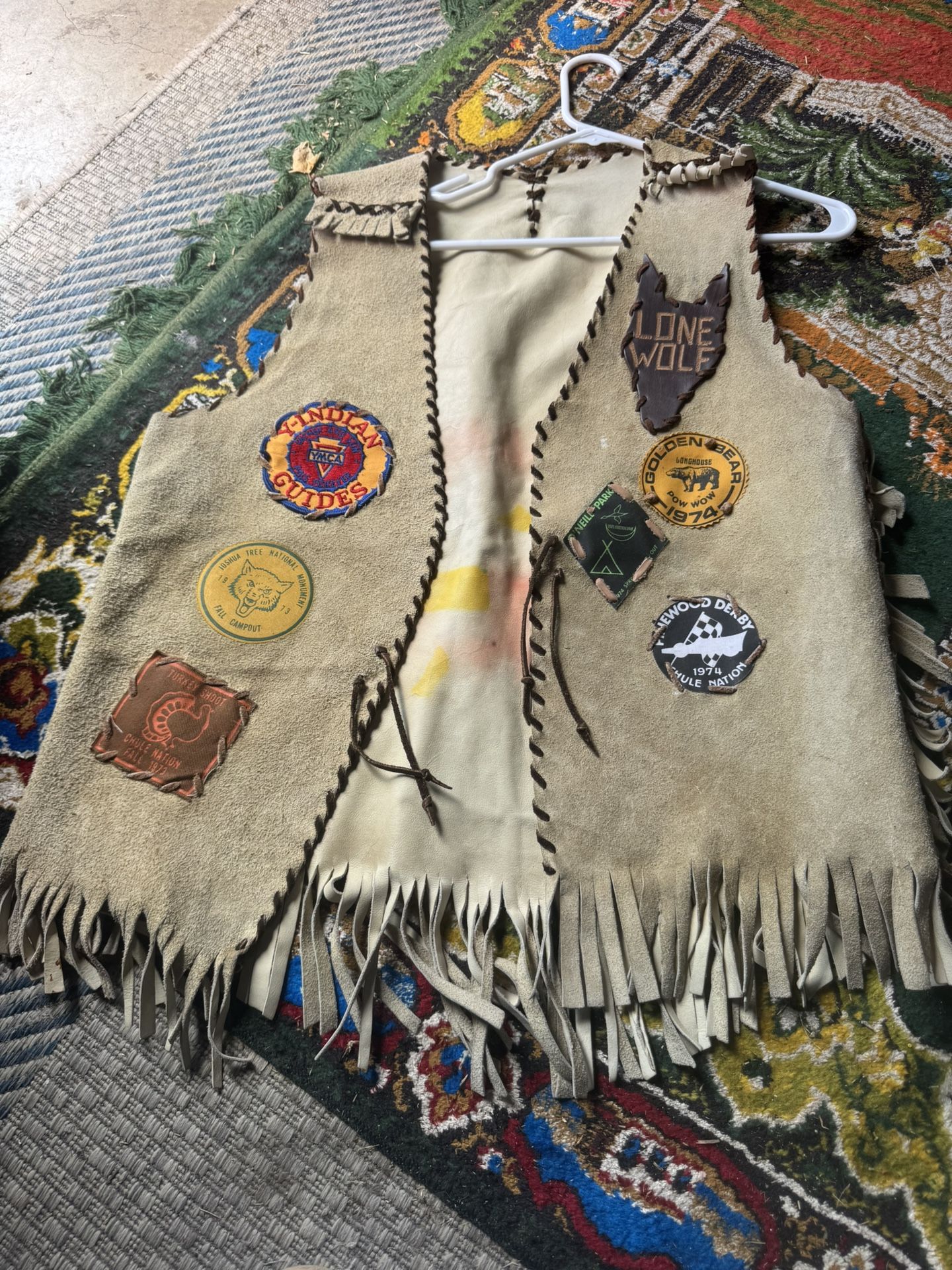 Vintage Leather Vest!! Mens Xl Patches Vintage!! Amazing!! $50