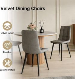 Dining chairs, modern kitchen dining chair set of 4, light gray