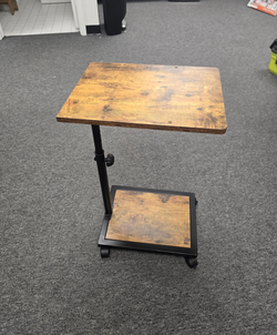 Rolling C-Shaped Side Table Adjustable Laptop End Table with Wheels