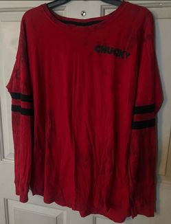 Hot Topic Child's Play Chucky "Friends "To The End" Women's Size L long sleeve Shirt