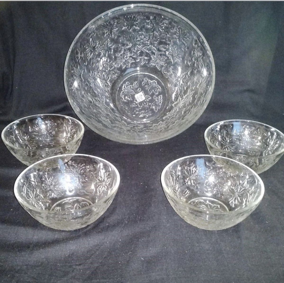5 Pc Crystal Salad Bowl Set By Princess House
