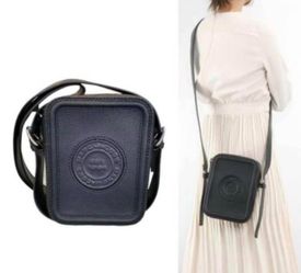 Marc Jacobs Authentic Calfskin Signet Stitched Black Crossbody Bag