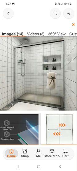 56 in. 60 in. W x 72 in. H Sliding Framed Shower Door in Chrome with Clear Glass