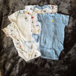 Boys Set Of 4 Onesies, 0-3 Months