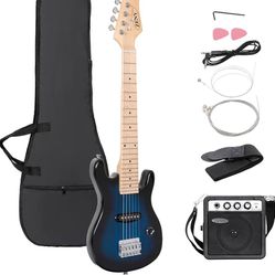 30 inch Kids Electric Guitar with 5w Amp, Gig Bag, Strap, Cable