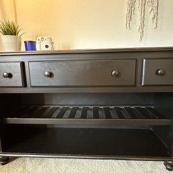 Black Buffet Table Wine Storage