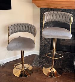 Velvet Barstools, adjustable height
