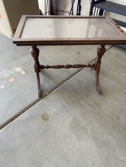 Antique Glass End Table
