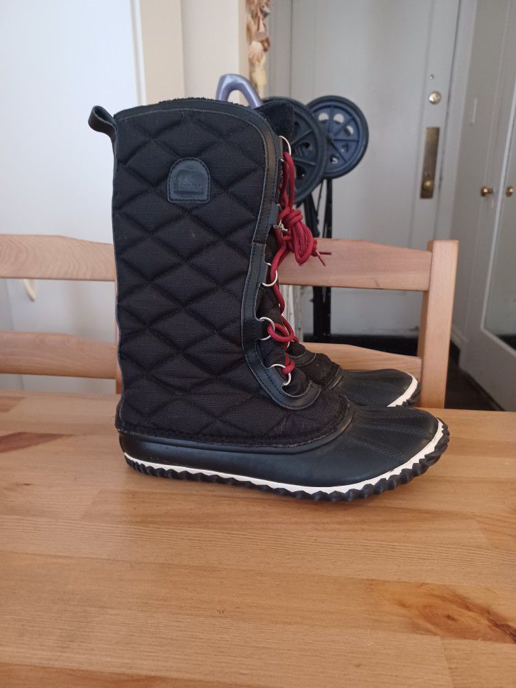 Sorel Duck Boots Black Women's Size 9.5 