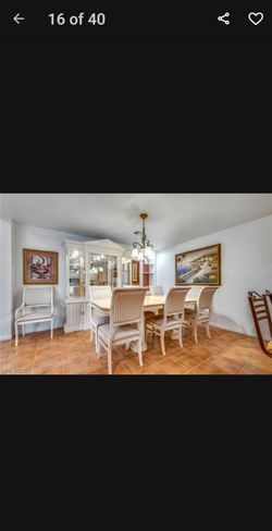Nice china cabinet and table chairs  $350