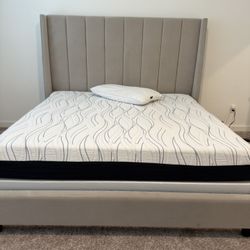 King Bed Frame, Mattress And Box Spring