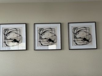 Set of 3 Abstract Framed Wall  Art $21