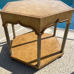 Hexagonal Two-Tiered Accent Side Table 