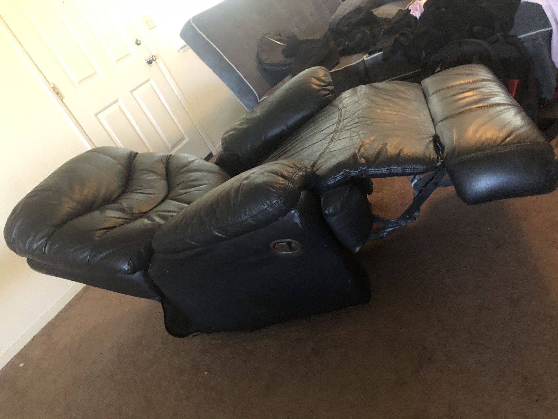 Black leather Sofa Recliner