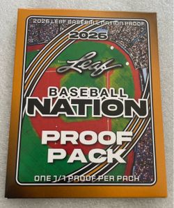 2026 Leaf Baseball National 1-of-1 Proof Pack Factory Sealed Card Pack