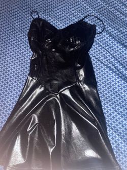 Black leather dress