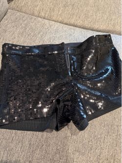 Express Black Sequin Shorts