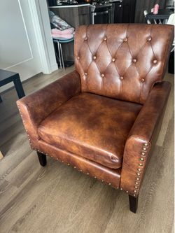 Faux Leather Accent Chair