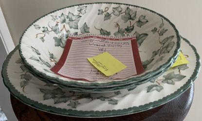 Vintage Cottage Style, International Table, Works, Country, Vine, Vegetable Bowls, And Serving Platter