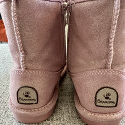 Bearpaw Girl Boots Glittery Pink Size 9t