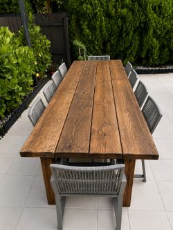 10 FT Solid Wood Farmhouse Dining Table – Rustic Custom Built