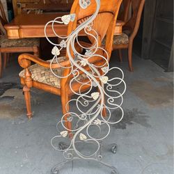 Iron Wine Rack - Silver Tone