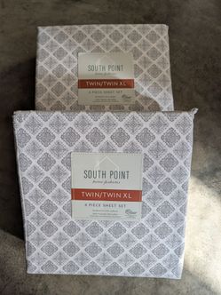New! 2 Sets! South Point Home Fashions Twin / Twin XL 4 Piece Sheet Set