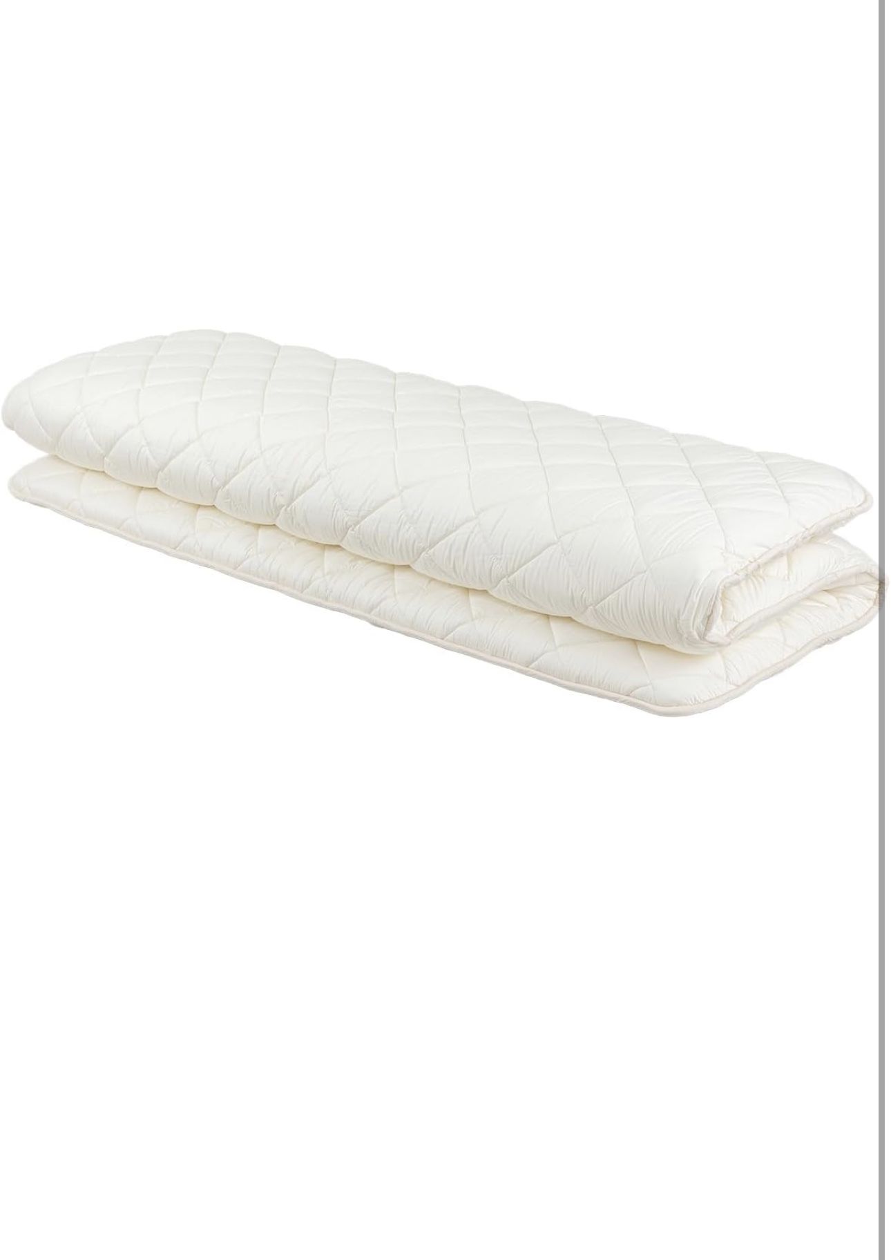 FULI Japanese Futon Mattress, Foldable & Portable Floor Lounger Bed, Roll Up Sleeping Pad, Shikibuton, Made in Japan (White, Queen)