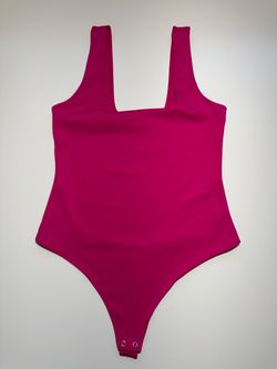 Hot Pink Square Neck Bodysuit