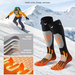 Heated Socks, mMSize, 5000mAh Battery Rechargeable Heating Socks with 4 Heating Levels, Electric Heated Sock with APP Control for Men Women, Foot Warm