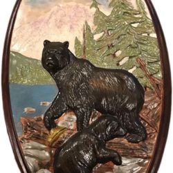 Holland Mold Bear Plaque Bears Wildnerness Decroative Animals Wall Hanging