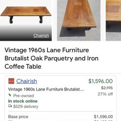 Vintage 1960’s Lane Furniture Coffee Table 