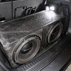 2 15” American Bass Hawk 3000 Watt Subwoofers W/ Q Bomb Box