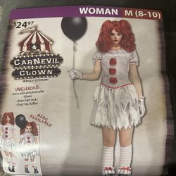 Costume For Women Carnevil Clown Size M 8/10