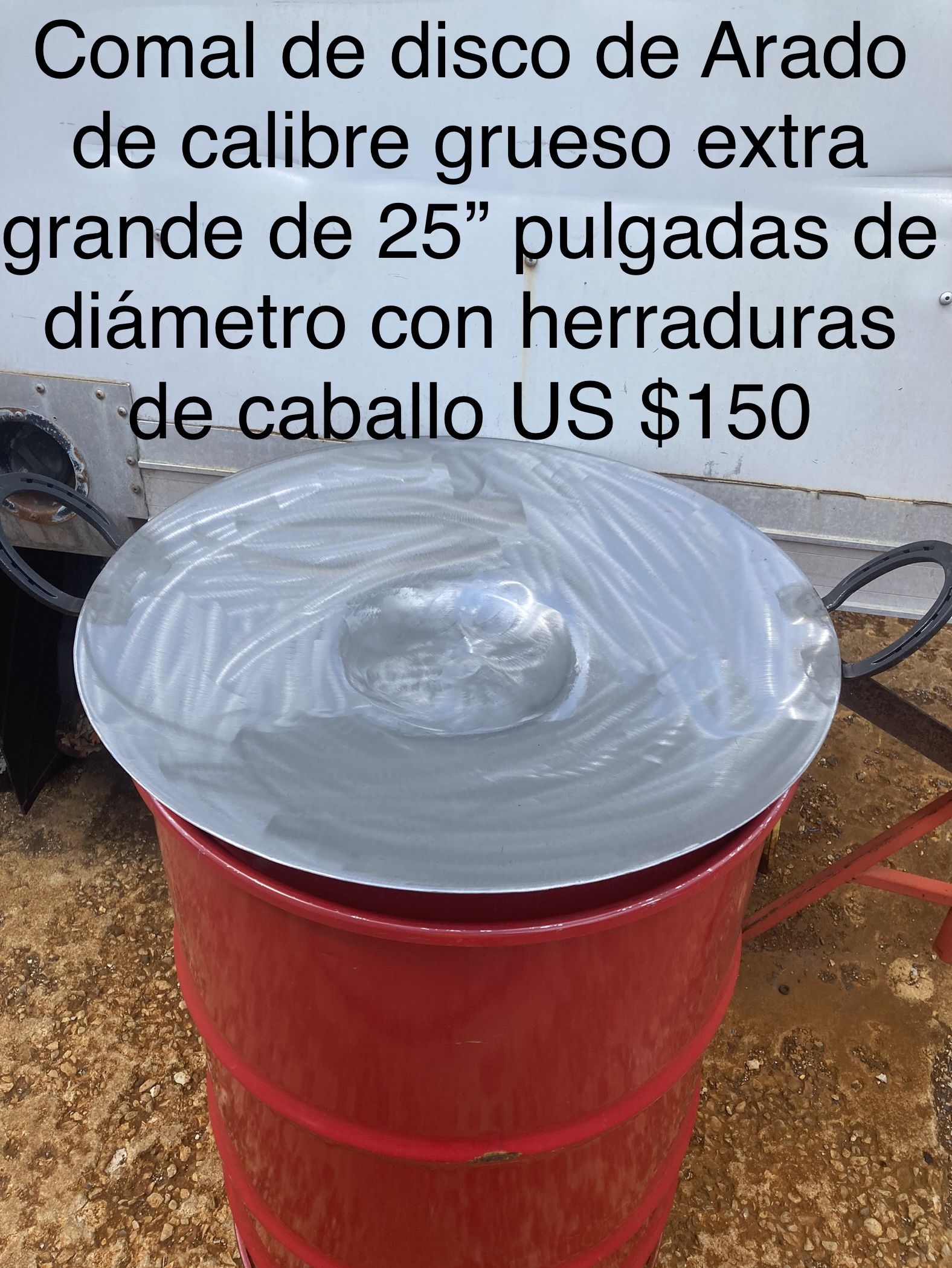 Comal De Disco De Arado Para Discadas Extra Grande De 25” Pulgadas