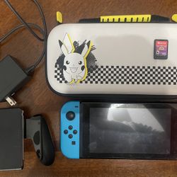 Nintendo Switch With Pokemon Violet Dock Charger And Case