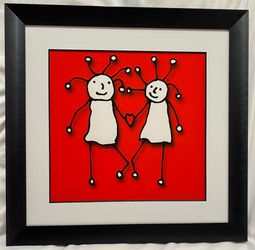 Paul Kostabi Signed AP 6/10 SPRKL Love (Red) 12x12”
