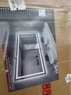 🆕 66 in. W x 40 in. H Rectangular Frameless Front and Back LED Lighted Anti-Fog Tempered Glass Wall Bathroom Vanity Mirror