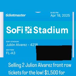 Julion Alvarez 4/18 Tickets Row 5