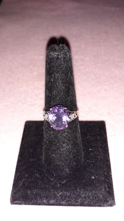 5ctw Amethyst and diamond ring