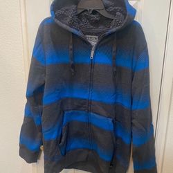 Thick Sherpa-lined Zipped Hoodie Adult Large