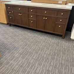 84” Bathroom Vanity In Dark Wood Color 